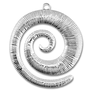 Breloques en acier Inox spirale Argent&eacute;