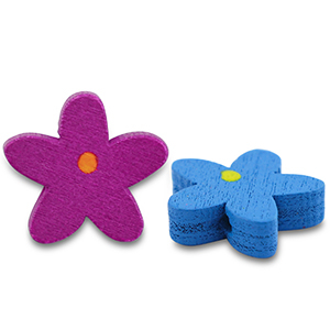 Perles en bois fleur Multicolore
