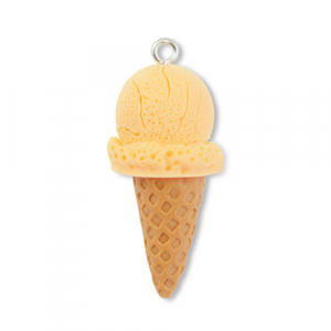 Pendentifs en r&eacute;sine glace Jaune-marron clair