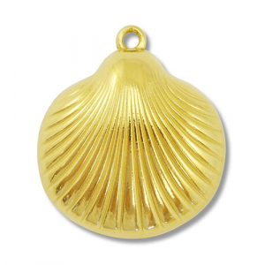 Breloques en acier Inox coquille Dor&eacute;