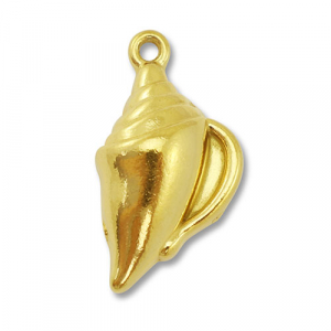 Breloques en acier Inox coquille Dor&eacute;