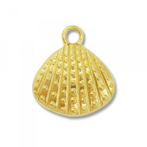 Breloques en acier Inox coquille Dor&eacute;