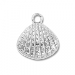 Breloques en acier Inox coquille Argent&eacute;