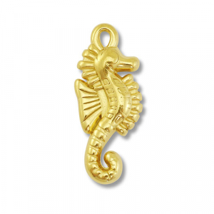 Breloques en acier Inox hippocampe Dor&eacute;