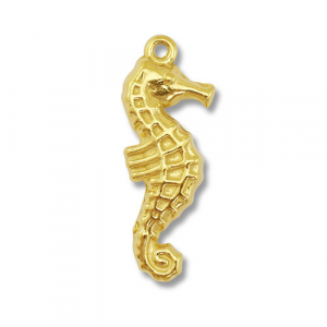 Breloques en acier Inox hippocampe Dor&eacute;