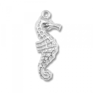 Breloques en acier Inox hippocampe Argent&eacute;