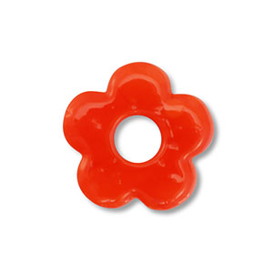 Perles en verre fleur Rouge