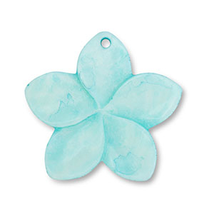 Breloque coquillage fleur Bleu clair