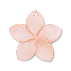 Breloque coquillage fleur Rose p&ecirc;che