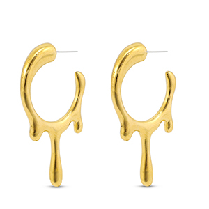 Appr&ecirc;ts en m&eacute;tal DQ boucles d'oreilles Dor&eacute; (sans nickel)