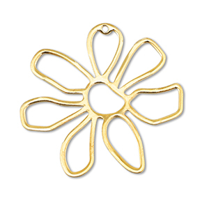 Breloques en m&eacute;tal DQ fleur Dor&eacute; (sans nickel)