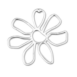 Breloques en m&eacute;tal DQ fleur Argent&eacute; antique (sans nickel)