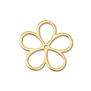 Breloques en m&eacute;tal DQ fleur Dor&eacute; (sans nickel)