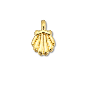 Breloques en m&eacute;tal DQ coquille Dor&eacute; (sans nickel)