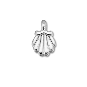 Breloques en m&eacute;tal DQ coquille Argent&eacute; antique (sans nickel)
