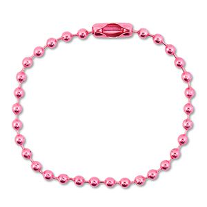 Appr&ecirc;ts color&eacute;s cha&icirc;ne &agrave; billes avec fermoir Rose brillant