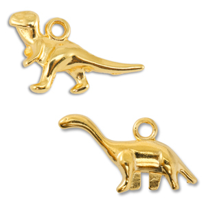 Breloques en m&eacute;tal DQ dinosaure Dor&eacute; (sans nickel)