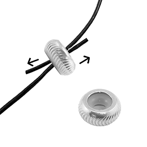 Appr&ecirc;ts en acier Inox perles stoppeur avec motif 8mm Argent&eacute;