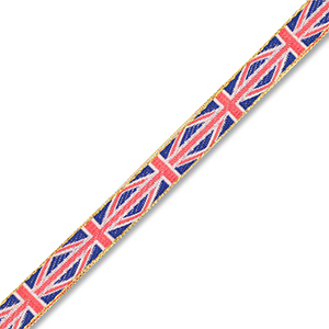 BY31&reg; Ruban Drapeau du Royaume-Uni Rouge-bleu-blanc-dor&eacute;