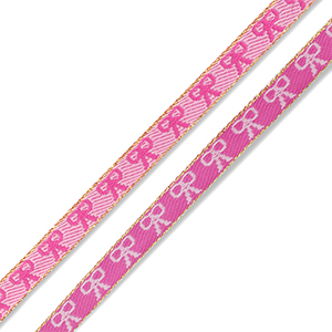 BY31&reg; Ruban texte n&oelig;uds Rose fonc&eacute;-rose clair-dor&eacute;