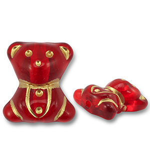 Perles acryliques ourson Rouge-dor&eacute;