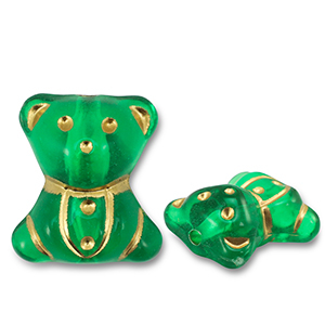 Perles acryliques ourson Vert-dor&eacute;