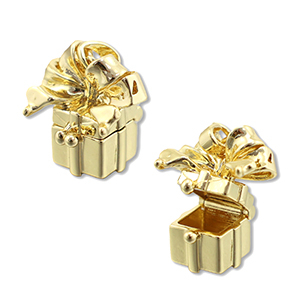 Breloques en laiton Eco-brass&reg; m&eacute;daillon cadeau Dor&eacute;