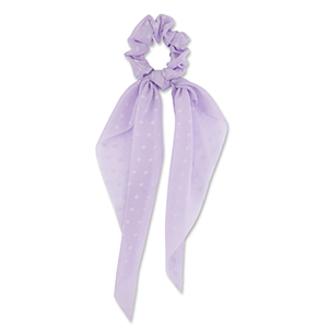 Elastique pour cheveux chouchou pois avec ruban Violet clair