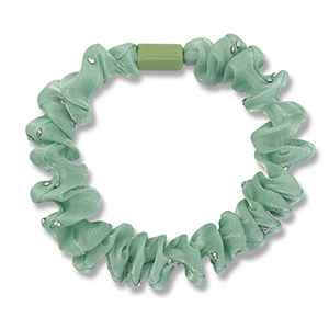 Elastique pour cheveux chouchou avec strass brillant Vert jade