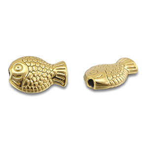 Perles en acier Inox poisson Dor&eacute;