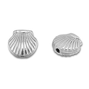 Perles en acier Inox coquillage Argent&eacute;