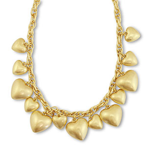 Cha&icirc;nes maille accroche-regard torsad&eacute; avec coeurs Dor&eacute;
