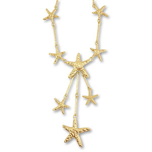 Cha&icirc;nes maille accroche-regard &eacute;toile de mer Dor&eacute;