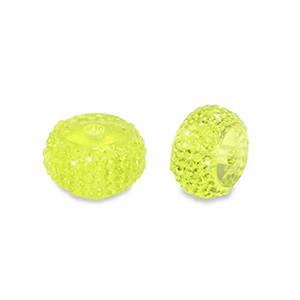 Perles en r&eacute;sine rondelles 12mm Vert clair