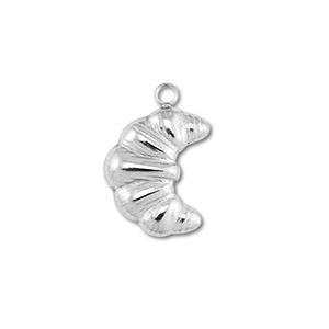 Breloques en acier Inox croissant Argent&eacute;
