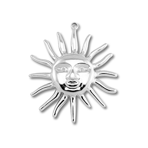 Breloques en acier Inox soleil Argent&eacute;