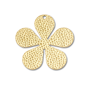 Breloques en acier Inox fleur Dor&eacute;