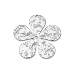 Breloques en acier Inox fleur Argent&eacute;