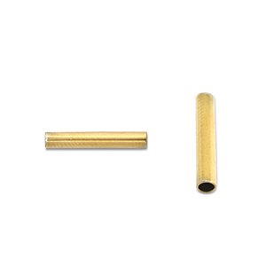 Perles en acier Inox tubes 5mm Dor&eacute;