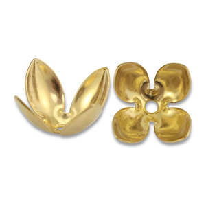 Appr&ecirc;ts en acier Inox coupelle pour perles fleur Dor&eacute;