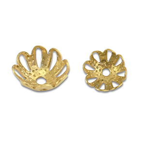 Appr&ecirc;ts en acier Inox coupelle pour perles fleur Dor&eacute;