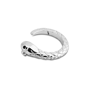 Boucles d'oreilles en acier inox ear cuff serpent Argent&eacute;