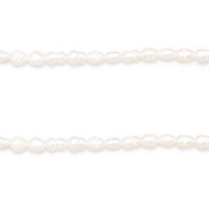 BQ Perles d'eau douce "grain de riz" 6x4mm Blanc naturel
