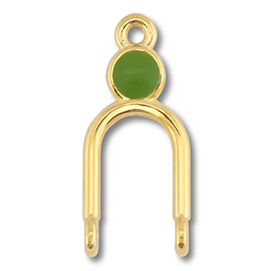 Breloques en m&eacute;tal DQ connecteur Dor&eacute; (sans nickel)-vert olive