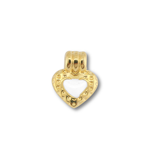 Breloques en m&eacute;tal DQ c&oelig;ur Dor&eacute; (sans nickel)-blanc