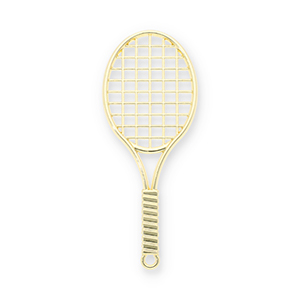 Pendentifs accroche-regard raquette de tennis Dor&eacute;