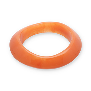 Bracelets jonc en r&eacute;sine Orange flamme