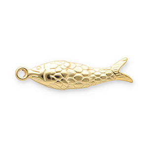 Breloques en acier Inox poisson Dor&eacute;