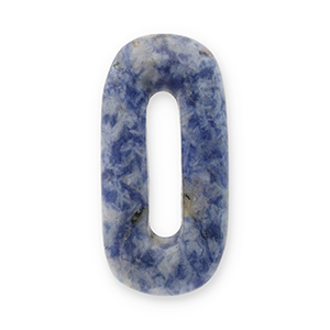 Pierres naturelles pendentifs Sodalite et Microcline ovale Bleu-blanc