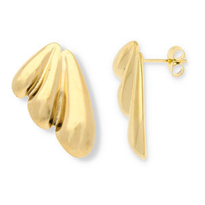 Boucles d'oreilles / puces en acier Inox Dor&eacute;